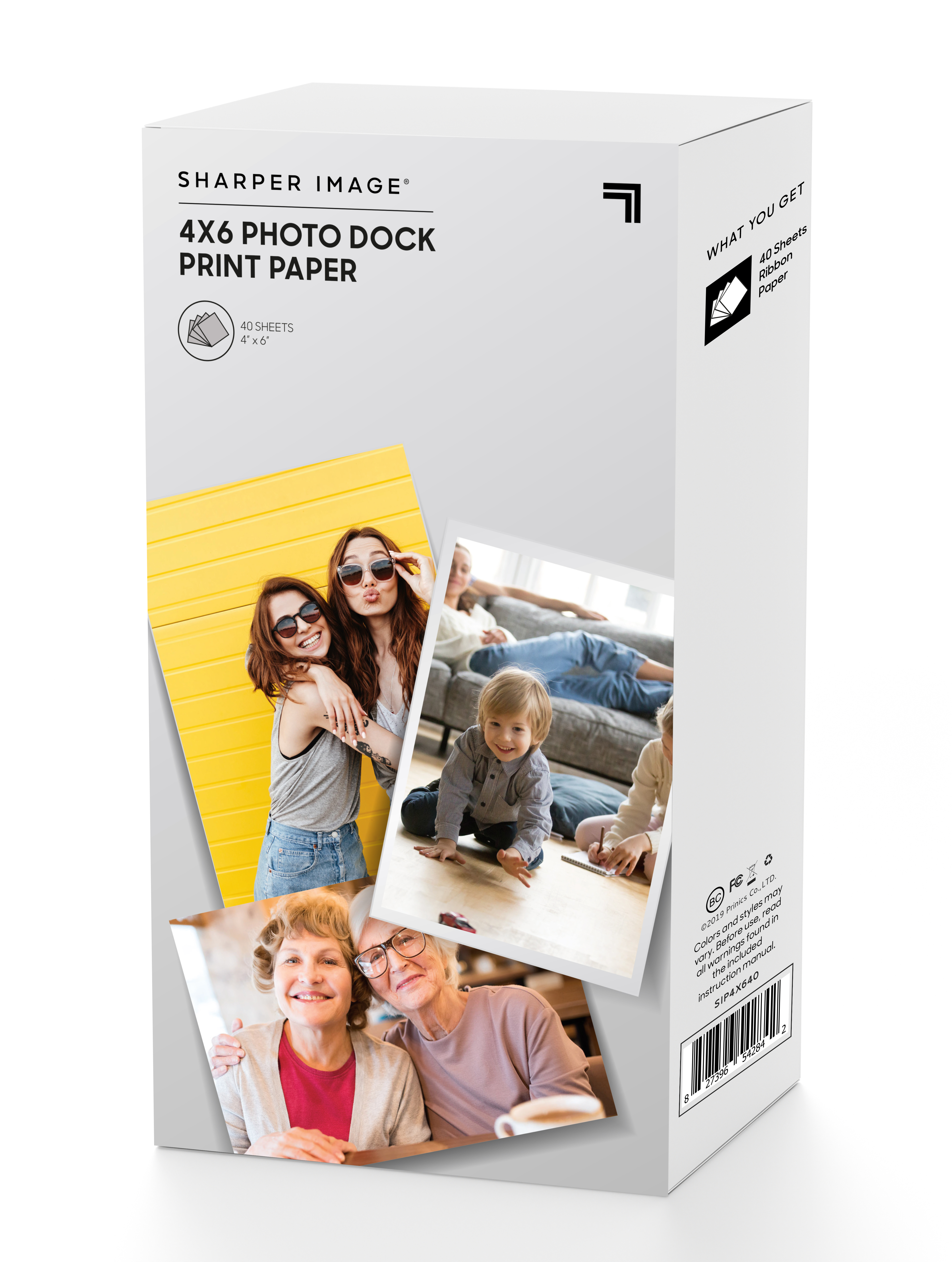 SHARPER IMAGE 40 Pack, 4Pass Paper & Ink, 4" x 6", Cartridge & 40